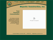 Tablet Screenshot of majestic-construction.com